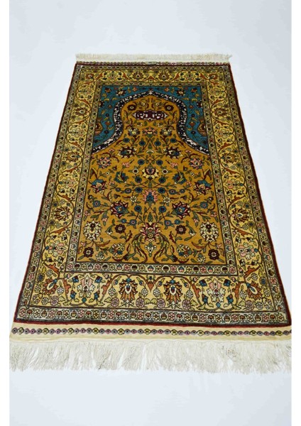 Saf Ipekten El Dokuma Mihraplı Seccade Kayseri Halısı 81X138 cm (1.12 M²) fiyatları