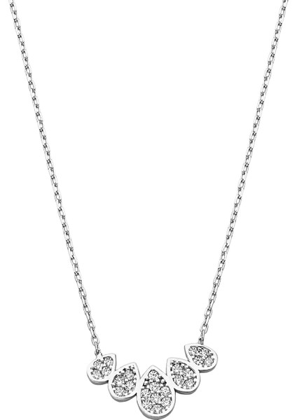 925 Ayar Gümüş Minimal Damlalar Kolye - 23178701