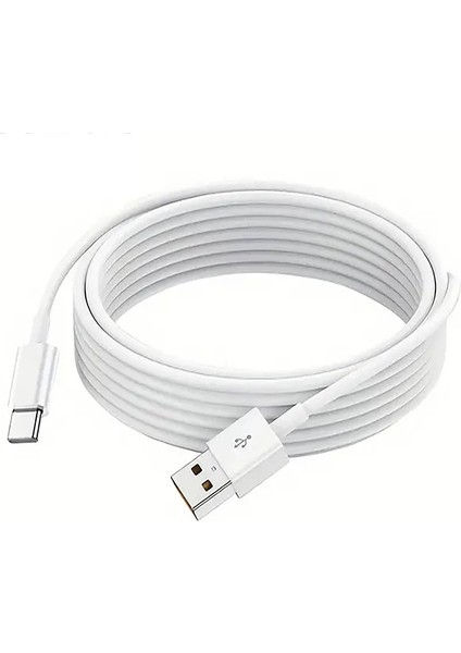 3A 60W Usba To Type-C Hızlı Data ve Şarj Kablosu 3 Metre Beyaz SX22