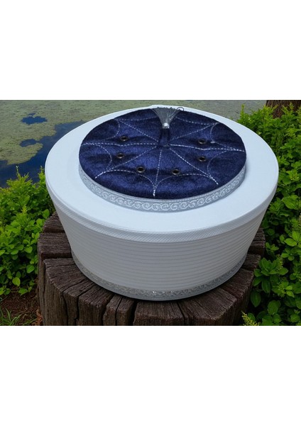 Lüks Lacivert Başkan Sarık Cami Sarığı Imam Sarığı S081 indirimleri