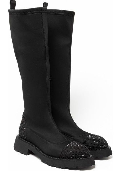 Kadın Çizme GTN-24573 John May Siyah Strec-Siyah Taş modelleri