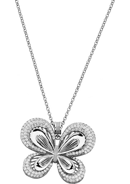 925 Ayar Gümüş Tasarım Kelebek Kolye - 23179401 modelleri