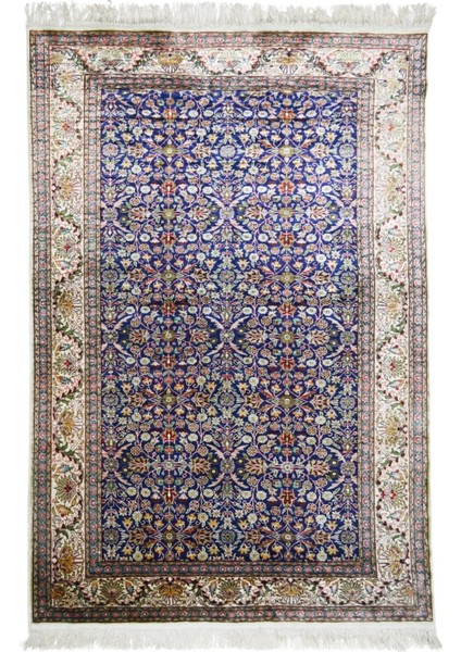 Saf Ipekten El Dokuma Yedi Dağın Çiçeği Desenli Kayseri Halısı 119X176 cm (2.09 M²)