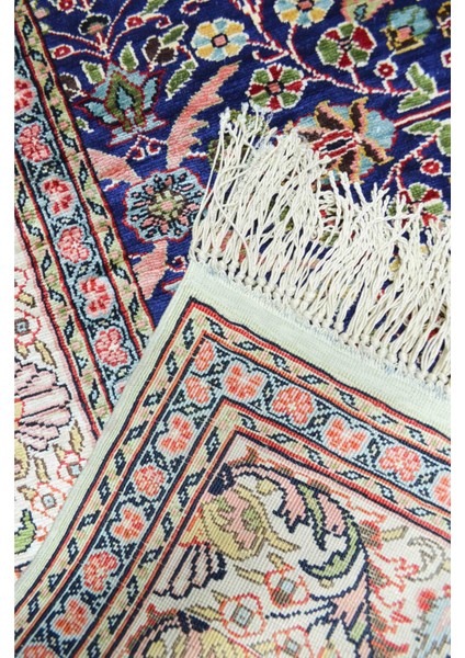 Saf Ipekten El Dokuma Yedi Dağın Çiçeği Desenli Kayseri Halısı 119X176 cm (2.09 M²)