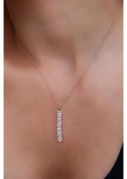 925 Ayar Gümüş Rose V Çavuş Model Su Yolu Kolye - 23183001 modelleri