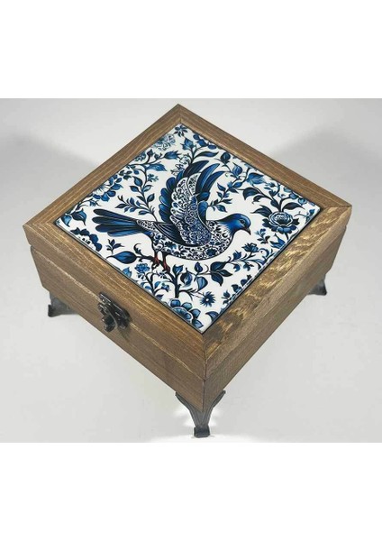 Özgürlüğün Simgesi Güvercin Motifli Ahşap Takı Kutusu