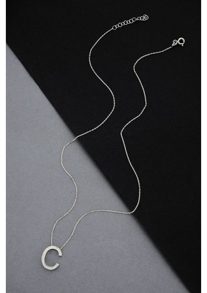 925 Ayar Gümüş C Harfi Kolye - 23089202 modelleri