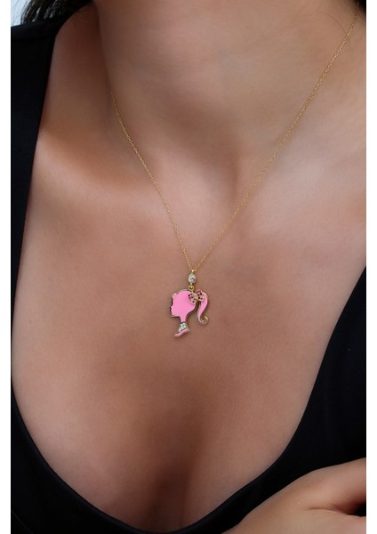 14 Ayar Altın Kaplamalı 925 Ayar Gümüş Mineli Prenses Kolye - N183401 modelleri