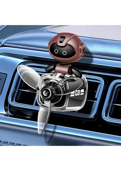 Pervaneli Klima Süsü Oto Koku Klipsi Siyah Uçaklı Kahverengi Pilot Robot Hava Ferahlatıcı Maskot fiyatları