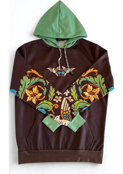 3D Baskılı Özel Tasarım Premium Kalite Etnik Desen Hoodıe&tayt 2'li Takım