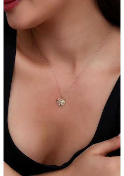 925 Ayar Gümüş Rose Granada Kalemli Kalp Kolye - 23183201 fiyatları