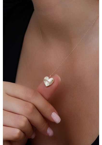 925 Ayar Gümüş Rose Granada Kalemli Kalp Kolye - 23183201 modelleri