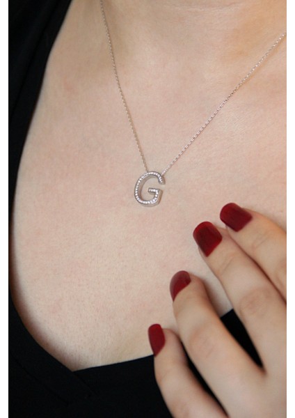 925 Ayar Gümüş G Harfi Kolye - 23089702 fiyatları