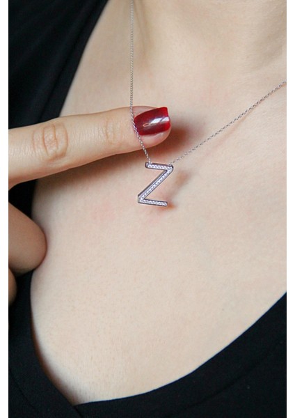 925 Ayar Gümüş Z Harfi Kolye - 23091702 modelleri