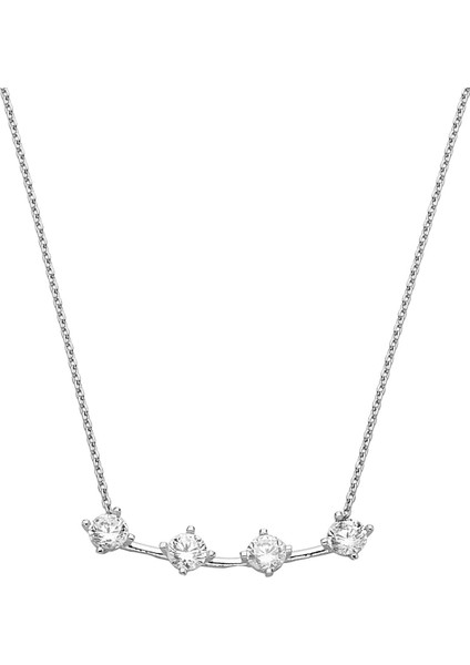 Sıra Zirkon Taşlı 925 Ayar Gümüş Kolye - 23181101