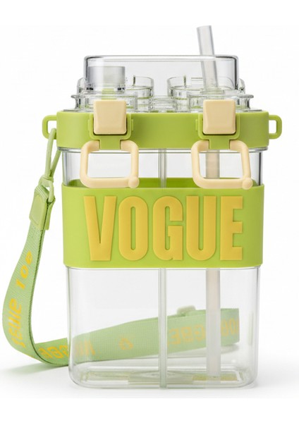 Çift Bölmeli Vogue Matara, Çift Kapaklı, Pipetli, Boyun Askılı Çocuk Okul Suluk Anaokulu modelleri