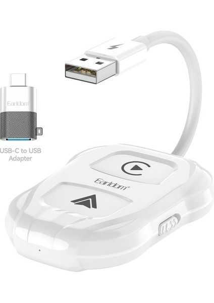 CP01 2-in-1 Tak-Çalıştır Type-C to USB Kablosuz CarPlay Adaptörü | Kablosuz Bağlantı, Hızlı ve Pratik Kurulum