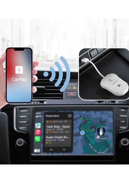 CP01 2-in-1 Tak-Çalıştır Type-C to USB Kablosuz CarPlay Adaptörü | Kablosuz Bağlantı, Hızlı ve Pratik Kurulum fırsatları