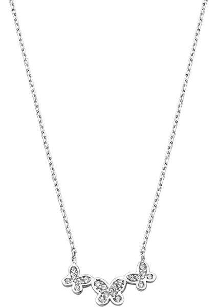 925 Ayar Gümüş Minimal Kelebekler Kolye - 23178601