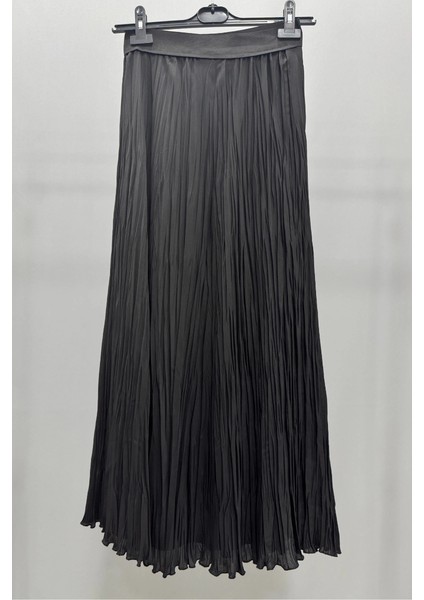 Şifon Kırıştırma Etek Siyah 5432