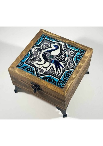 Selçuklu Kuşu Motifli Ahşap Takı Kutusu