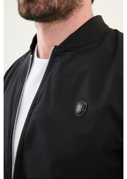 Düz Siyah Slim Fit Hakim Yaka Erkek Mont fiyatları