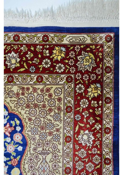 Saf Ipekten El Dokuma Çeşmi Bülbül Desenli Hereke Halısı 85X124 cm (1.05 M²) indirimleri