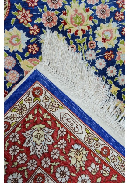 Saf Ipekten El Dokuma Çeşmi Bülbül Desenli Hereke Halısı 85X124 cm (1.05 M²)