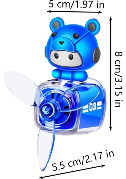 Pervaneli Klima Süsü Oto Koku Klipsi Uçaklı Mavi Pilot Hava Ferahlatıcı Maskot