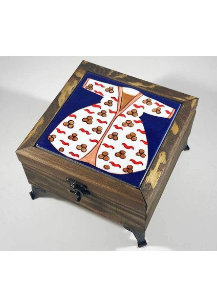 Osmanlı Kaftanı Desenli Ahşap Saklama Kutusu