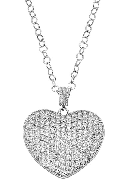 925 Ayar Gümüş Kalp Kolye - 23180101 fiyatları