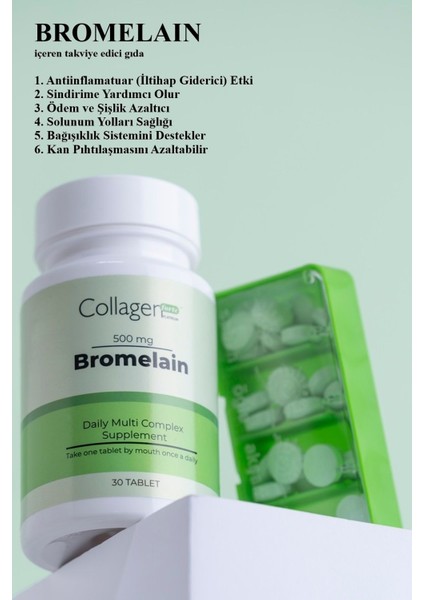 Bromelain 500 Mg Takviye Edici Gıda 30 Tablet indirimleri