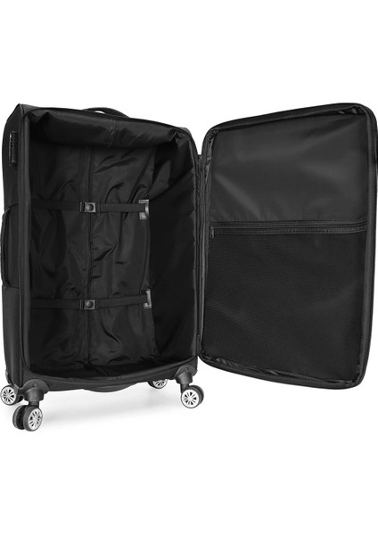 Valiz Büyük Boy WX-3001 Model Vita Serisi Büyük Boy Siyah Kumaş Valiz