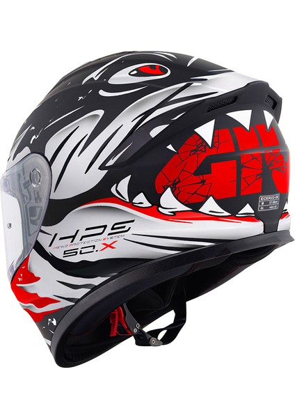 50.x Sharkbıte Mat Siyah-Beyaz-Kırmızı Kask modelleri