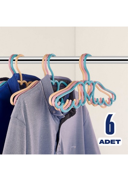 6 Adet Melek Askı Elbise Askı - Karışık Renk