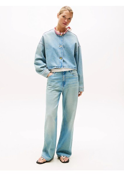 Lex Kısa Denim Kadın Ceket WW0WW467401A4