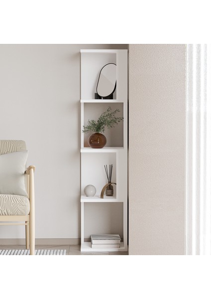 Herry Köşe Kitaplık – Dekoratif Raf Ünitesi, Modern Kütüphane, Beyaz fiyatları