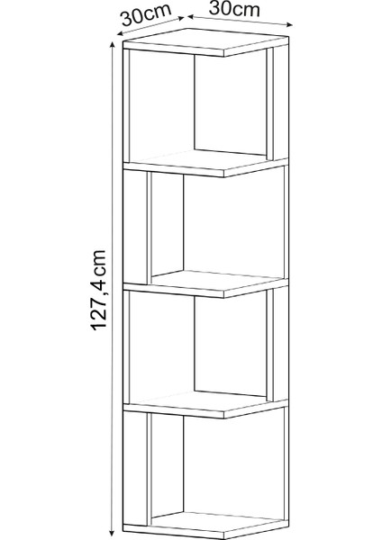 Herry Köşe Kitaplık – Dekoratif Raf Ünitesi, Modern Kütüphane, Beyaz fırsatları