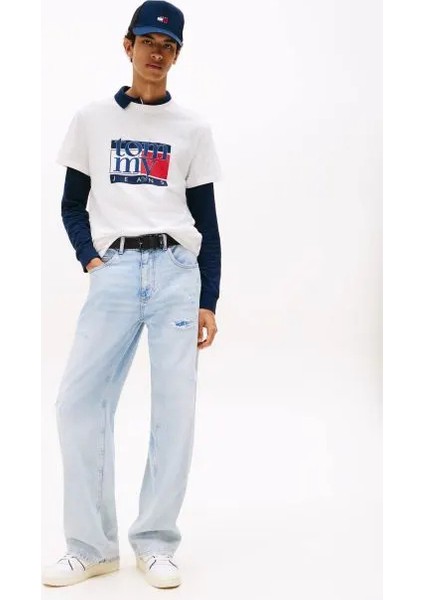 Tjm Slim Rwb Bayrak Desenli Erkek T-Shirt DM0DM21977YBH