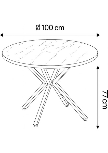 Zenit Plus Açılır Yuvarlak Masa (Sandalyesiz) – Beyaz Mermer, Siyah Ayak, Ø100→134 cm modelleri