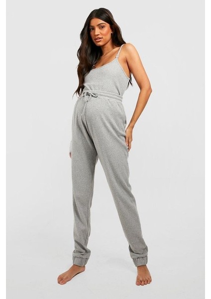 Annelere Özel Gri Kaşkorse Emzirme Alt-Üst Set