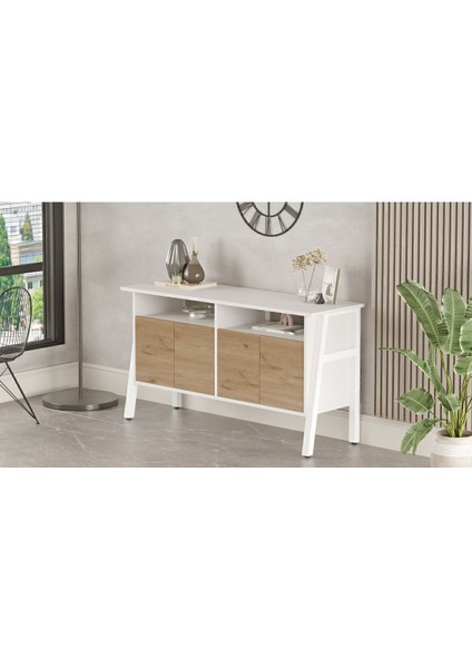 Molena Konsol 4 Kapaklı 140CM Beyaz Metal Ayaklı Sepet-Beyaz Ma3-Sw modelleri