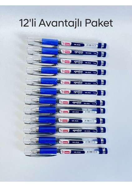 MK-8526 Gel Pen Imza Kalemi Mavi 0.1 mm Uç 12'li Paket