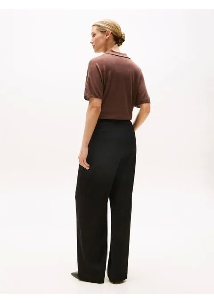 Viskon Twill Rahat Kesim Düz Paça Kadın Pantolon WW0WW46749BDS fiyatları