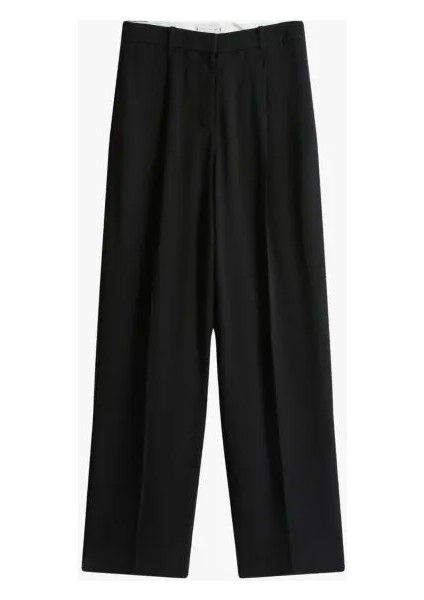 Viskon Twill Rahat Kesim Düz Paça Kadın Pantolon WW0WW46749BDS indirimleri