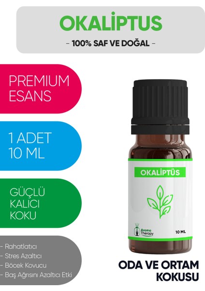 Okaliptüs Esansiyel Koku Yağ Buhardanlık Yağı Difüzör Esansı Hobi Esans Ortam Oda Kokusu 10 ml