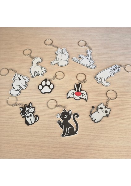 Sevimli Karikatür Kedi Anahtarlık – Dayanıklı, Şık ve Eğlenceli Tasarım modelleri