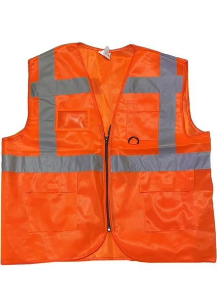 Mühendis Tip Fosforlu Yelek Turuncu