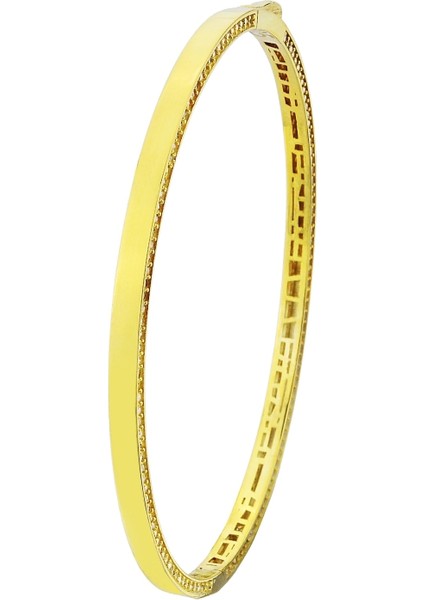 18K Altın Kaplamalı 925 Ayar Gümüş Zirkon Taşlı Kelepçe Bileklik - 45101500 fiyatları