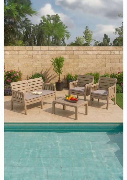 Lara Antrasit Bahçe, Balkon ve Teras Oturma Takımı – UV Korumalı Dayanıklı Polipropilen, Şık ve Modern Tasarım fiyatları